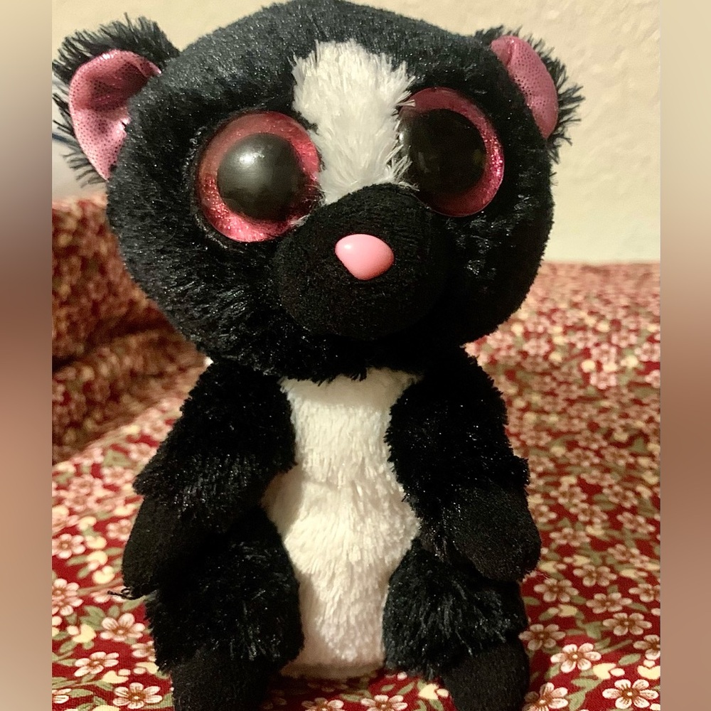 TY Beanie Boos - FLORA the Skunk (Glitter Eyes) Small 6" Plush - Picture 7 of 12